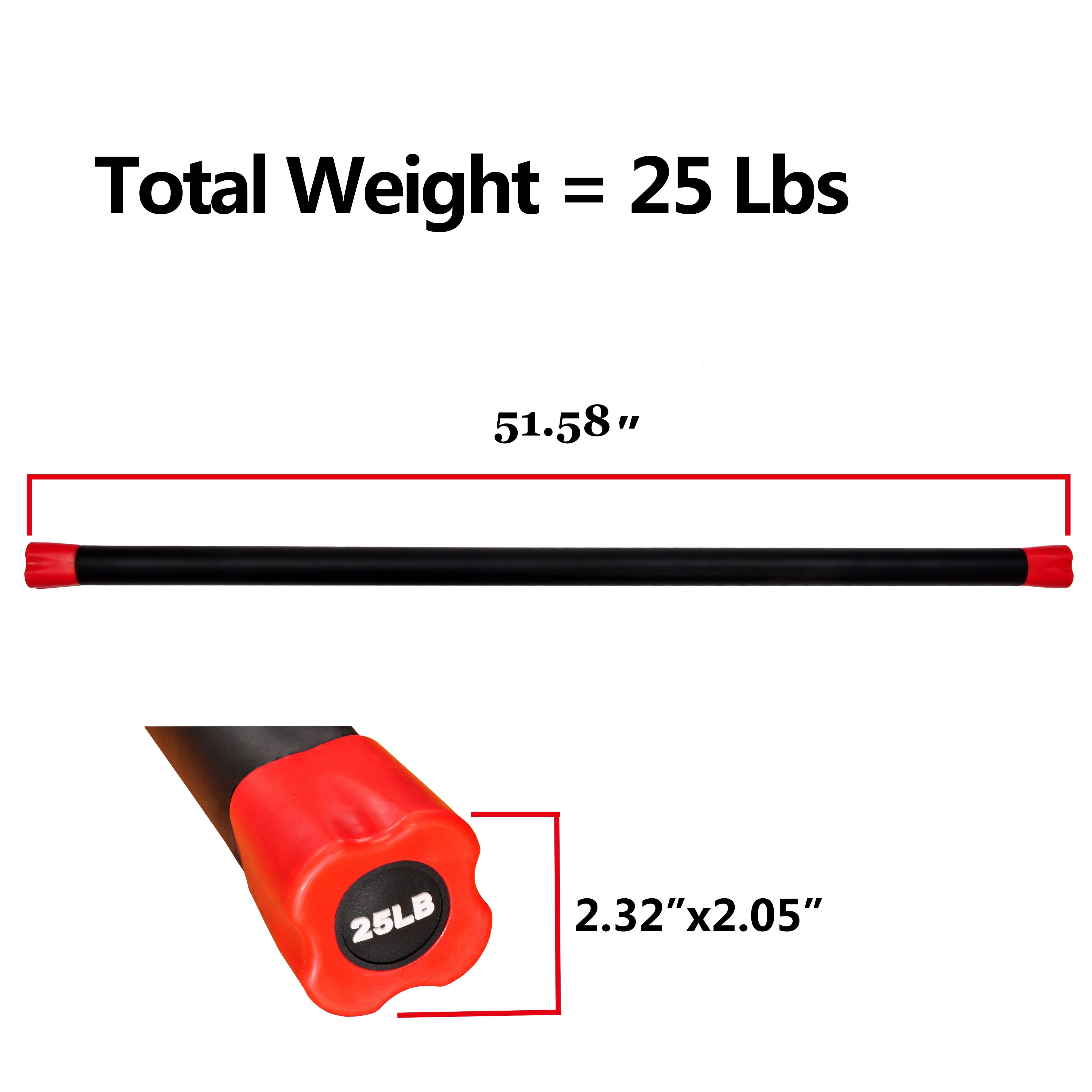 Elegainz Weighted Workout Weight Bar, 5-30 Lbs.