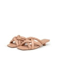thumbnail image 2 of Ash Nolita Nude Braided Criss Cross Straps Slip On Open Toe Kitten Heel Sandals (Skin, 9), 2 of 4