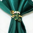 thumbnail image 4 of Dalrosia Christmas Napkin Rings Set of 6 - Elegant Gold Napkin Ring Holders for Holiday Party Dining Table Setting Decorations, 4 of 5