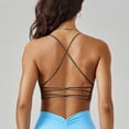 thumbnail image 4 of Mujeres de color sólido cuatro filas ajustable inalámbrico sujetador doble hombro yoga deportes sujetador a prueba de choques, ejercicio deportes sujetadores para mujeres, 4 of 7
