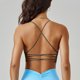 thumbnail image 4 of Mujeres de color sólido cuatro filas ajustable inalámbrico sujetador doble hombro yoga deportes sujetador a prueba de choques, ejercicio deportes sujetadores para mujeres, 4 of 7