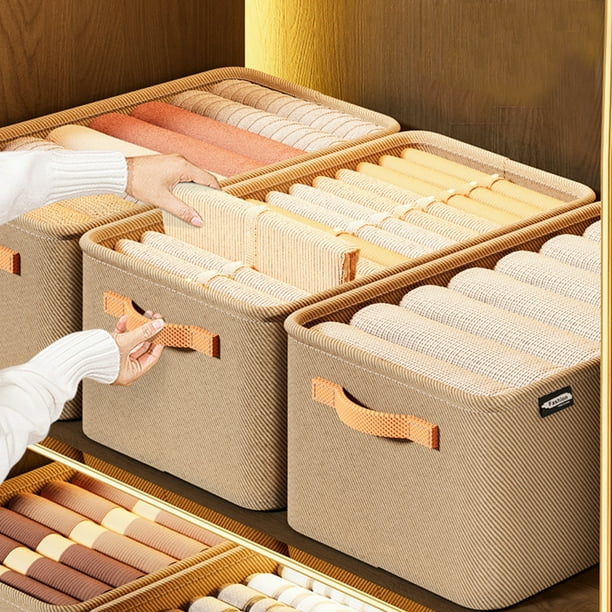Organizador de almacenamiento de ropa Caja de almacenamiento de ropa interior versátil con mango y marco de acero engrosado de tela plegable Almacenamiento para el hogar