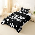 thumbnail image 2 of Erosebridal Kids Football Print Letter M Twin Comforter Sets,Soccer Ball Games Bedding Set For Ball Boys,Reversible Black 2 Pieces, 2 of 7