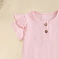 thumbnail image 6 of Sgkm Baby Girl Outfit Easter Elastic Waist Newborn Girl Outfit Ruffle Romper Flare Pants with Headband Spring Clothes Party, 6 of 6