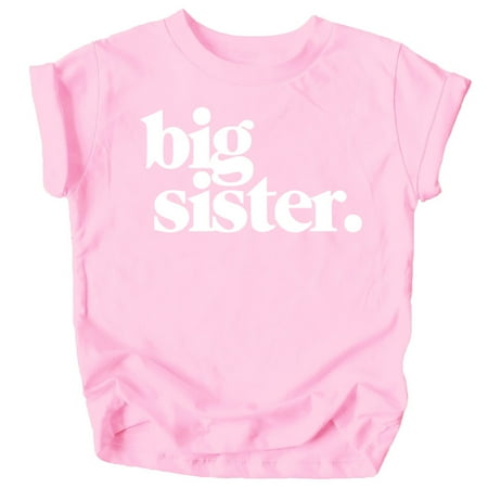 

Bold Big Sister Colorful Sibling Reveal Announcement T-Shirt for Baby and Toddler Girls Sibling Outfits Pink Shirt 18 Months