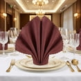 thumbnail image 2 of REGALWOVEN Set of 12 Cloth Napkins, Satin Washable and Reusable Table Dinner Napkins for Restaurant, Weddings, Event and Parties Brown 17x17inch, 2 of 6
