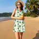 thumbnail image 3 of Balery Frogs And Tropical Leaves Vestidos de verano para mujer con estampado: vestido holgado sin mangas, vestido playero informal y cómodo para días calurosos., 3 of 7