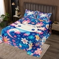 thumbnail image 2 of Cute Axolotl Quilt Set Twin Size Animal Theme Bedspread Fantasy Blue Bed Set Blue Axolotl Pattern Coverlet Set Cartoon Ocean Animal Axolotl Bedding, 2 of 5