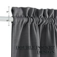 thumbnail image 3 of NICETOWN French Door Curtains Rod Pocket Thermal Insulated Blackout Faux Linen Door Curtain Panel for Glass Door, 25"x72", Charcoal Gray, 1 Panel, 3 of 7