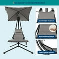thumbnail image 6 of Hanging Chaise Lounge Swing Chair, Hanging Curved Chaise Lounge Chair Umbrella, Curved Steel Hammock Lounger Chairs for Outdoor Indoor Patio Pool Garden Backyard Porch, 6 of 16