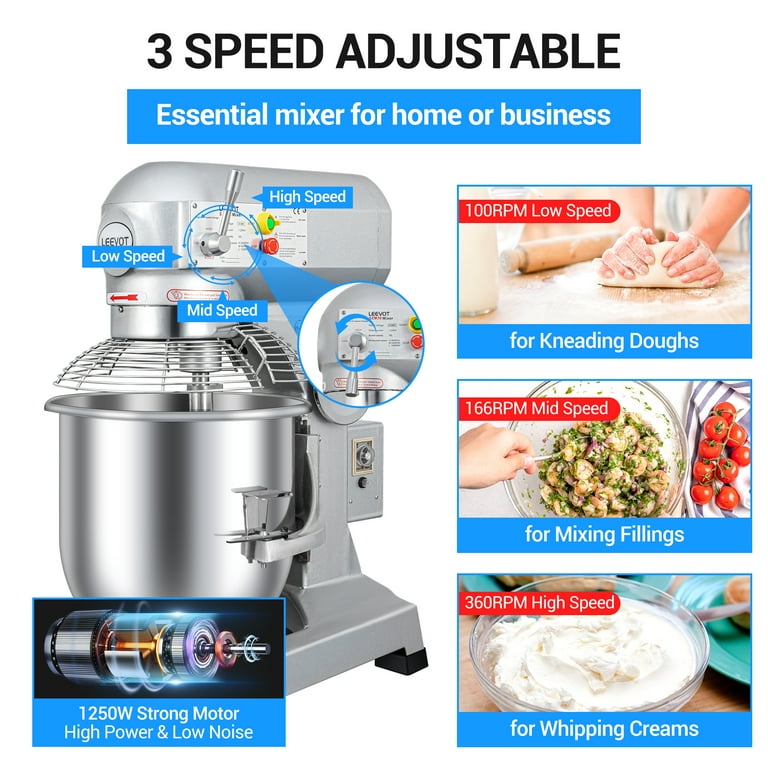 LEEVOT Professional Electric Kitchen Bread Mixer, 30QT LEEVOT Professional Electric Kitchen Bread Mixer, 30QT