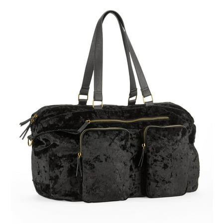No Boundaries Black Crushed Velvet Weekender