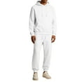 thumbnail image 2 of GrmtClth Sweatsuits for Men 2 Piece Jogging Sports Tracksuit Set Workout Elastic Waist Sweatpants Outfits for Men White XXL, 2 of 6