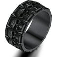 thumbnail image 1 of ORUYROP Can Engrave Men Skull Rings, Stainless Steel Statement Biker Rings, Gold Plated/Black-Send Gift Box, 1 of 7