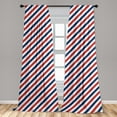 thumbnail image 5 of Ambesonne Harbour Stripe Curtains, Diagonal Retro, Pair of 28"x84", Blue Red White, 5 of 5