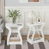 End Table Set of with Charging Station Side Table with Ports and Outlets Nightstand End Table with Storage Shelf for Living Room Bedroom