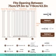 thumbnail image 7 of Pet Gate, DOMIPET 42'' Extra Tall Dog Gate, 29.5''-43'' Wide Pressure Mounted Pet Gate for Doorways & Stairs, White, 7 of 7