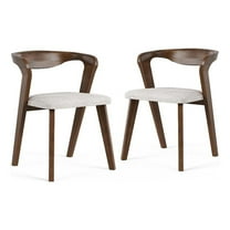 Furniture of America Pascan Solid Wood Side Chairs in Rich Walnut (Set of 2)