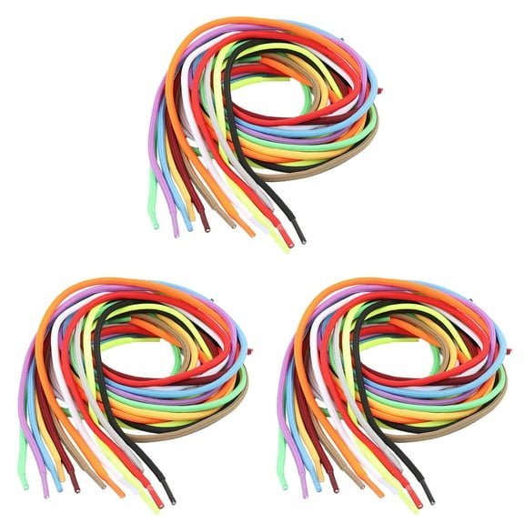 60 Pcs Shoe Laces Solid Color Rope Round Shoelace