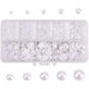thumbnail image 1 of 5.43 x 2.8 x 1.26 inchesWhite RoundPerlas de espalda plana de 10 tamaños, 15185 piezas de perlas de imitación, perlas semicirculares, cabujones de plástico ABS, perlas de espalda p, 1 of 4
