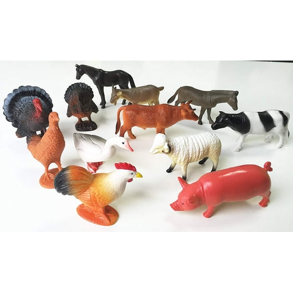 GIFTEXPRESS 5'' Farm Animals Figurine, Set of 12