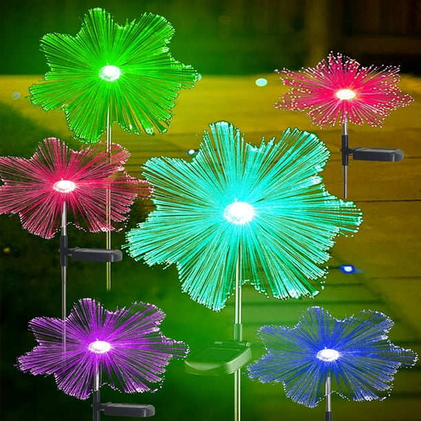 Luces Solares de Medusas, Led Coloridas para Decoración de Jardín Al Aire Libre, de Acero Inoxidable, Resistentes Al Agua Ip65, Iluminación Ambiental para Patio y Balcón, Paquete de 2, Tamaño de 61 C