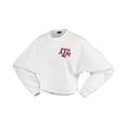thumbnail image 2 of Women's White Texas A&M Aggies Raw Hem Cropped Spirit Jersey Long Sleeve T-Shirt, 2 of 3