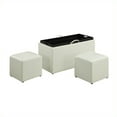 thumbnail image 3 of Convenience Concepts Designs4Comfort Sheridan Storage Bench White Faux Leather, 3 of 3