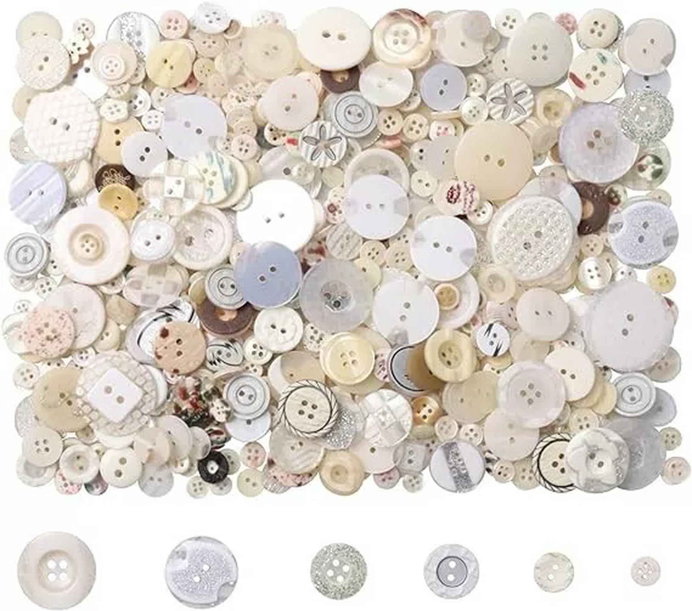 U8MO Resin Buttons Colorful Whites Jewelry Making Sewing Supplies Assorted Lot 650pcs