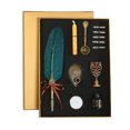 thumbnail image 1 of TFixolVintage Feather Pen and Ink Set Glittering Quill Pen Fountain Pen Calligraphy Dip Pen Writing Signature Pen With Replacement Nibs Pen Holder Luxury Birthday Gift for Children Student Friends, 1 of 7