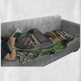 thumbnail image 6 of Rustic Soft Flannel Fleece Blanket, Unique Castle Traditional Middle Age Heritage Fairy Doorway Aged Entrance Picture, Cozy Plush for Indoor and Outdoor Use, 50" x 60", Brown Green, by Ambesonne, 6 of 6