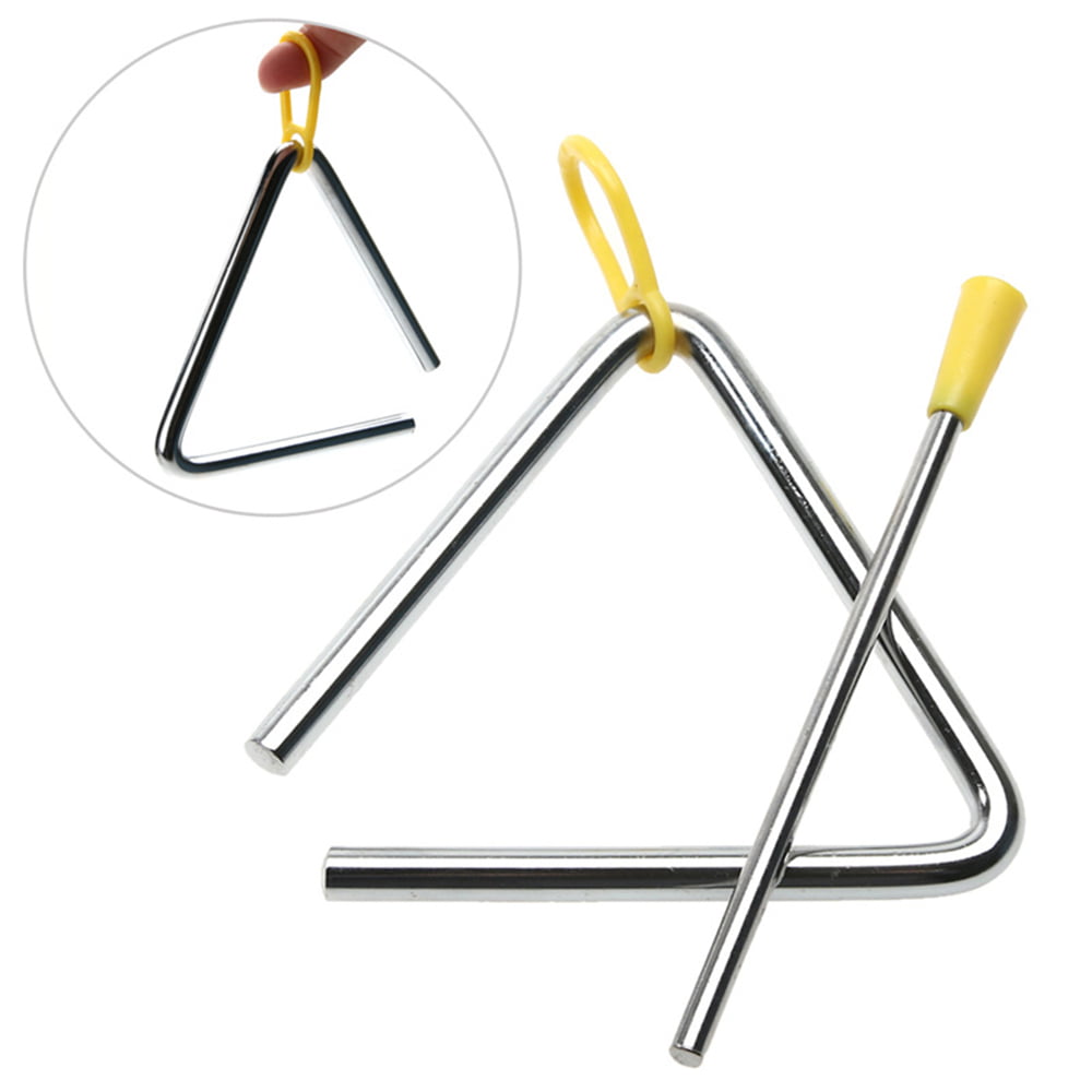 7 Inch Musical Steel Triangle Percussion Instrument With Striker 