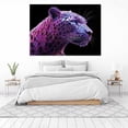 thumbnail image 4 of Mudket Framed Pink Purple Crystal Leopard Canvas Wall Art, Glam Leopard Print Wall Decor for Women Bedroom, Trendy Animal Wall Art, Ready to Hang - 12"L x 8"W, 4 of 10