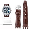 thumbnail image 3 of Correa de reloj de piel de vaca auténtica de 22 mm para la serie de relojes mecánicos Swatch SVG SVGK403 SVGK402 SVGB400 Correa de pulsera negra y azul, 3 of 5