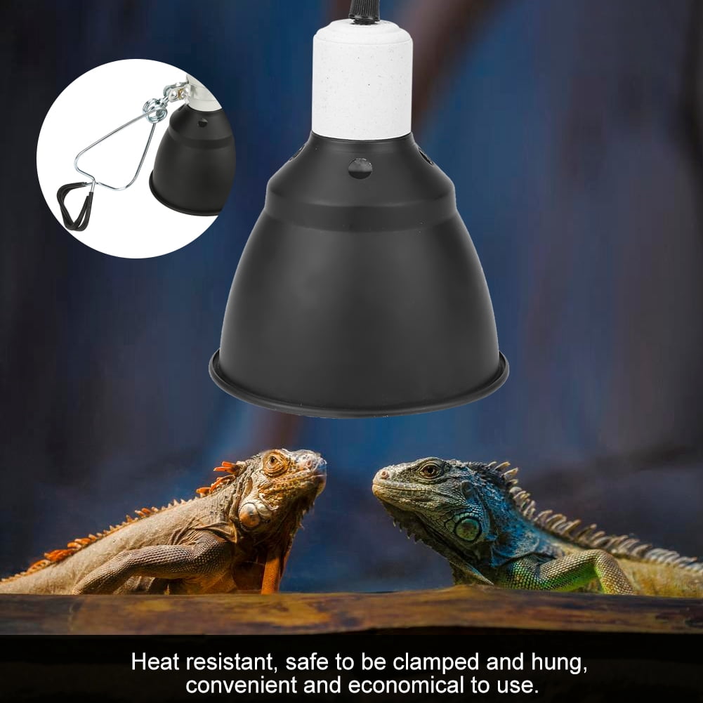 Suodoka Reptile Heat Lamp Holder 110V Ceramic UV UVA UVB Basking Light Fixture for Turtles Tortoises Lizards Snakes Geckos and Amphibians US Plug Black