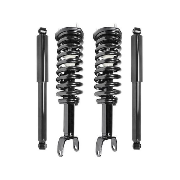 Front and Rear Suspension Strut Coil Spring and Shock Absorber Assembly Kit - 4 Piece - Compatible with 2005 - 2009 Dodge Dakota RWD (Excludes AWD, TRX, and Lift Kits) 2006 2007 2008