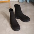 thumbnail image 4 of Bottes d'Hiver pour Femmes Tricotées à Manches Élastiques Bout Rond Épais Mi-Mollet, 4 of 9