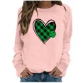 thumbnail image 2 of Chandail en Molleton Oversize 2023 pour Femmes Chemises Unies Col Rond Manches Longues Hauts Blouse Imprimée Coupe Ample Hauts pour Femmes, 2 of 4