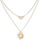 thumbnail image 1 of Gargantilla en capas con doble cadena y colgante de girasol con cristales, collares, joyas, regalos para mujeres y niñas, 1 of 5