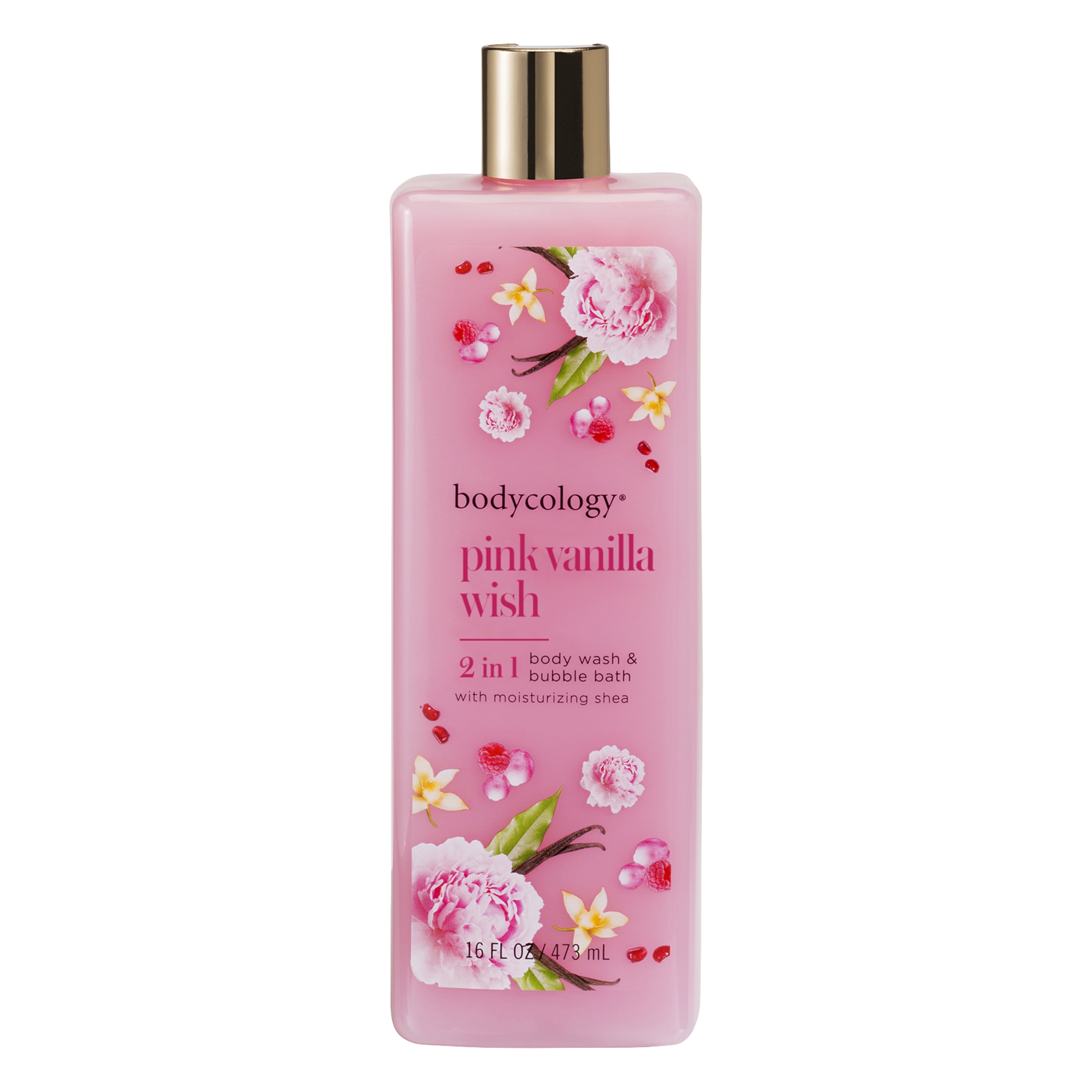 (3 pack) Bodycology Pink Vanilla Wish 2-in-1 Body Wash & Bubble Bath, 16 fl. oz.
