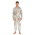 thumbnail image 7 of 1 Piece Adult Onesie Pajamas Cozy & Loose-Fit Sleepsuit Loungewear with Pockets Watercolor Rose Floral Pattern X-Large, 7 of 7