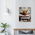 thumbnail image 3 of EastSmooth  Wall Art for Bathroom - Funny Animal Highland Cow Pictures Wall Decor Canvas Modern Artwork Paintings Ready to Hang for Bedroom, Living Room, Kitchen, Restroom, 3 of 4