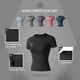 thumbnail image 2 of Camiseta de compresión para mujer, elástica, de manga corta, ajustada, superior, entrenamiento atlét Abanopi Camiseta deportiva de mujer, 2 of 7