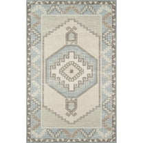Momeni Anatolia Wool and Nylon Machine Made Light Blue Runner 2'3" X 7'6"