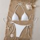 thumbnail image 1 of Trajes de baño Amzcrzy Tankini para mujer, bikini de control de abdomen para mujer, cintura alta, ajuste de cordón, bikinis, traje de baño fruncido, conjunto dividido, blanco, M, 1 of 6