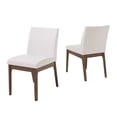 thumbnail image 2 of GZXS Light Beige Fabric Upholstered Dining Side Chairs Set of 2 with Rubber Wood Legs and Cushioned Seat, Easy Assembly for Dining Room, Home Office & Cafe, 2 of 8