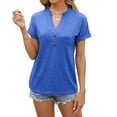 thumbnail image 7 of cotton shirts for women casual summer v neck tops, 7 of 7