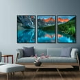 thumbnail image 2 of IDEA4WALL Framed Wall Art Print Set Norwegian Mountain & Forest at Sunset Nature Wilderness Photography Realism Rustic Scenic Colorful Ultra for Living Room, Bedroom, Office - 16"x24"x3 Black, 2 of 4
