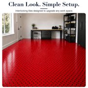 FlooringInc Nitro Pro Garage Tiles, Diamond, 80 Pack, 80 Sq/Ft. Victory Red/Black