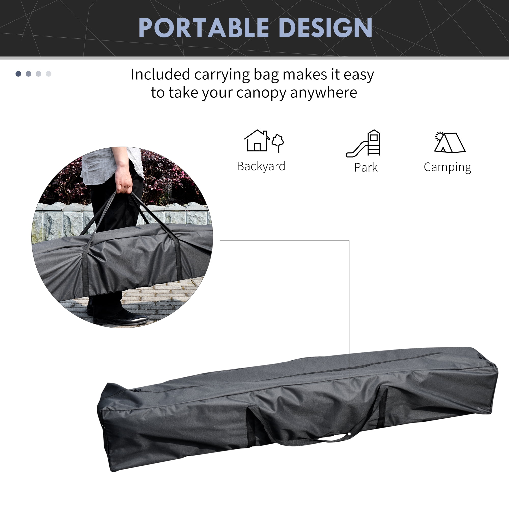 Outsunny 13" x 13" Dark Blue Pop Up Instant Outdoor Canopy, Height Adjustable